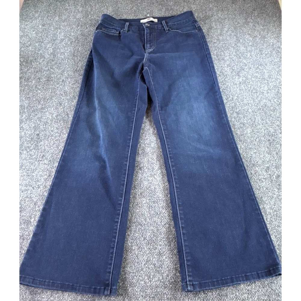 Levi's 512 Perfectly Slimming Bootcut Jeans Women 10 S/C Blue Studded Dark Wash